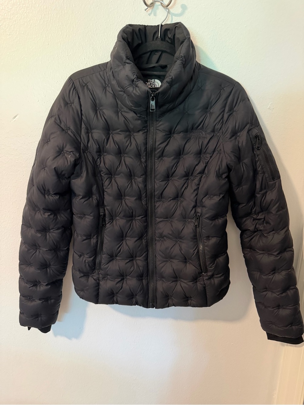 THE NORTH FACE WOMEN'S HOLLADOWN CROP JACKET 550 DOWN FILLED QUILTED BLACK Sz S - Picture 14 of 15